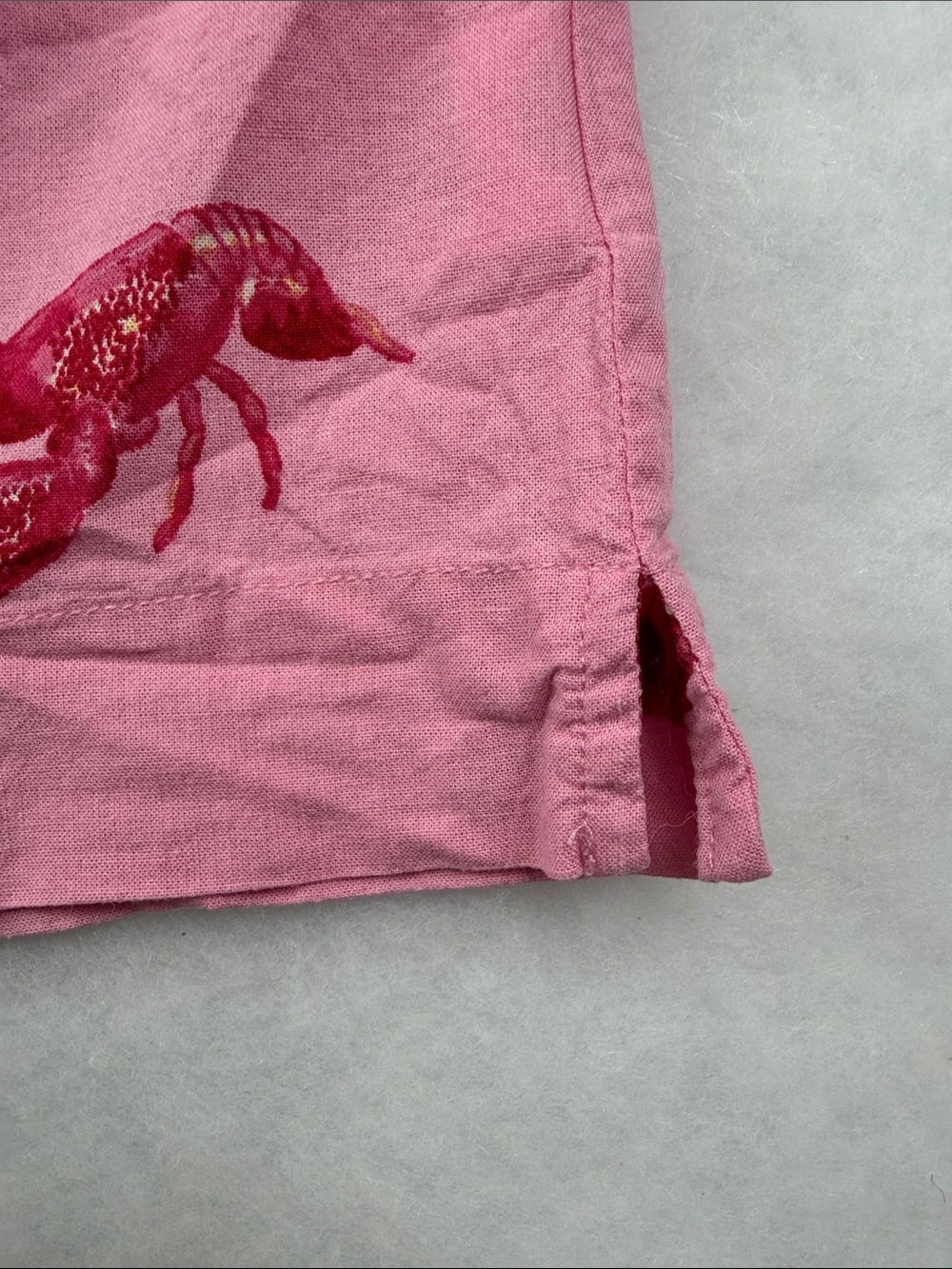 Pink Lobster Linen Viscous Print Button-Down Shirt SzXL - Picture 4 of 12